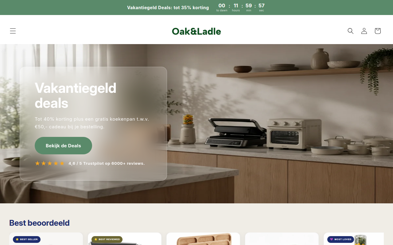 Screenshot van oak-ladle.myshopify.com