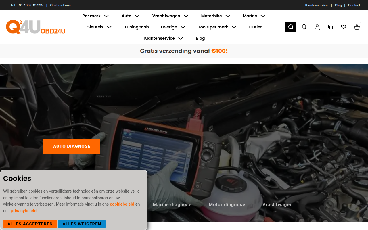 Screenshot van obd24u.nl