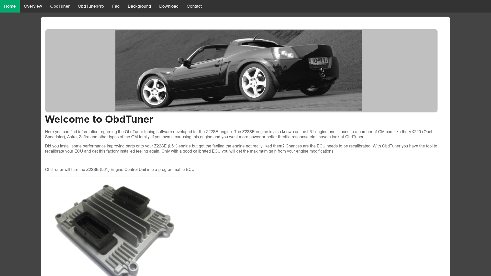 Screenshot van obdtuner.com