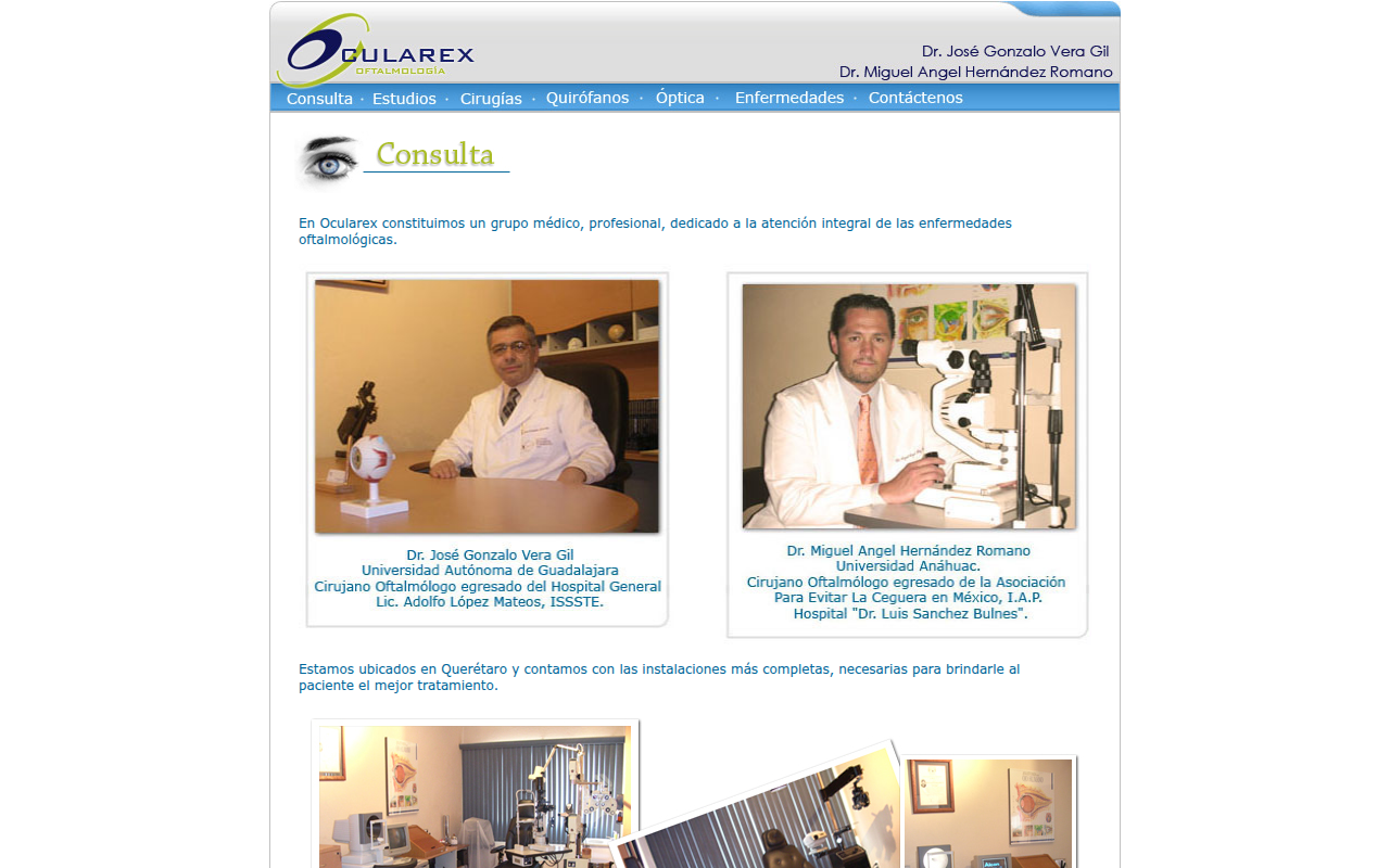 Screenshot van ocularex.com