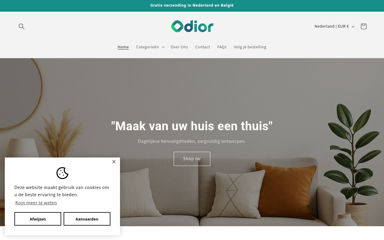 Screenshot van odior.nl
