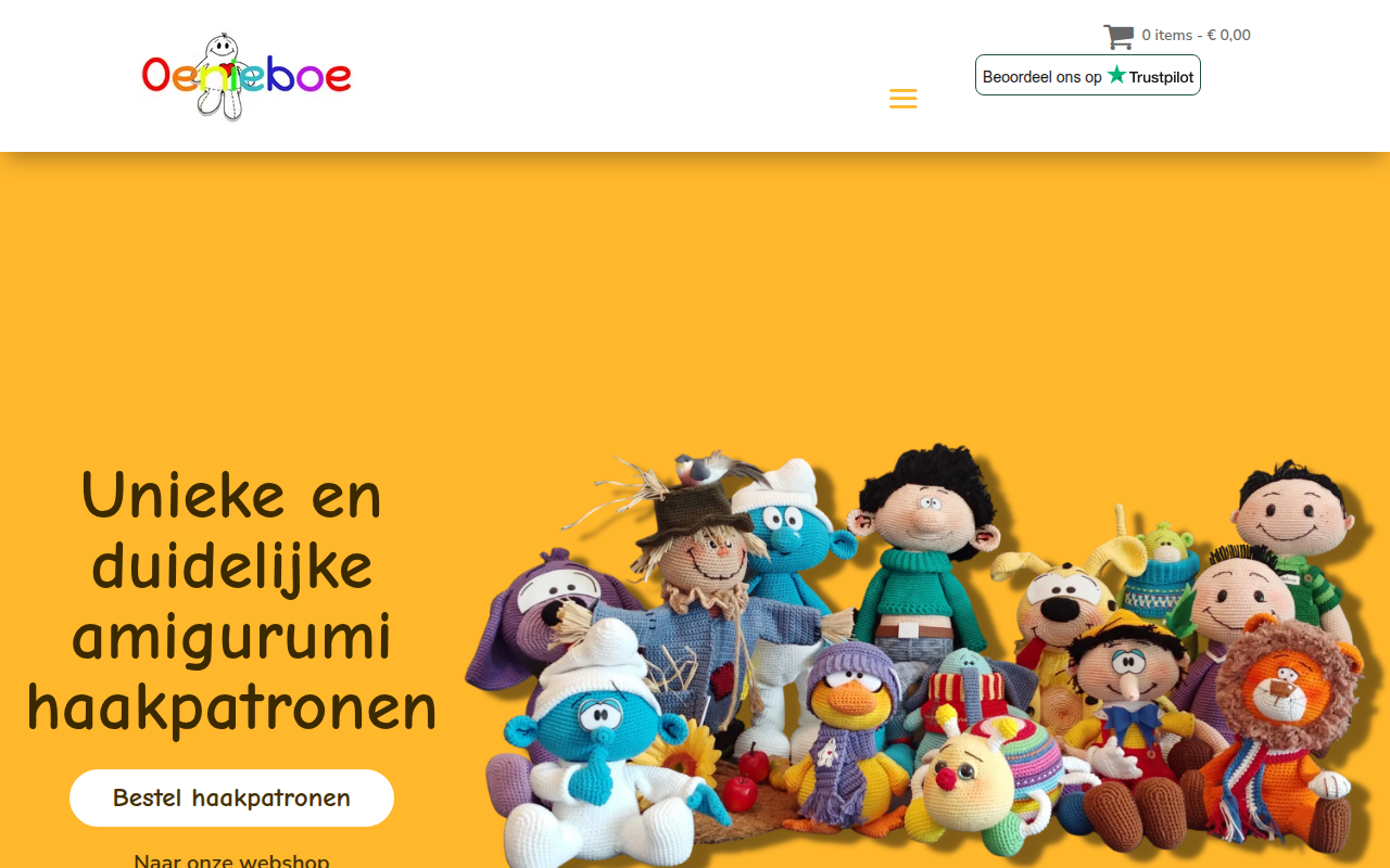 Screenshot van oenieboe.nl