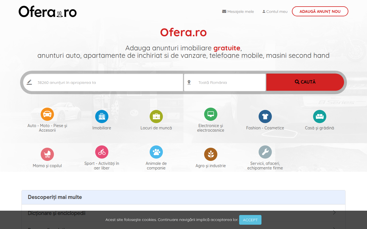 Screenshot van ofera.ro
