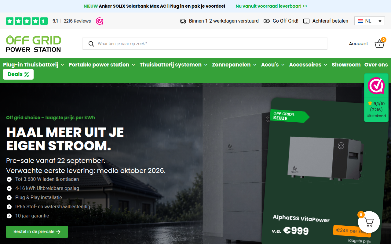Screenshot van offgridpowerstation.nl