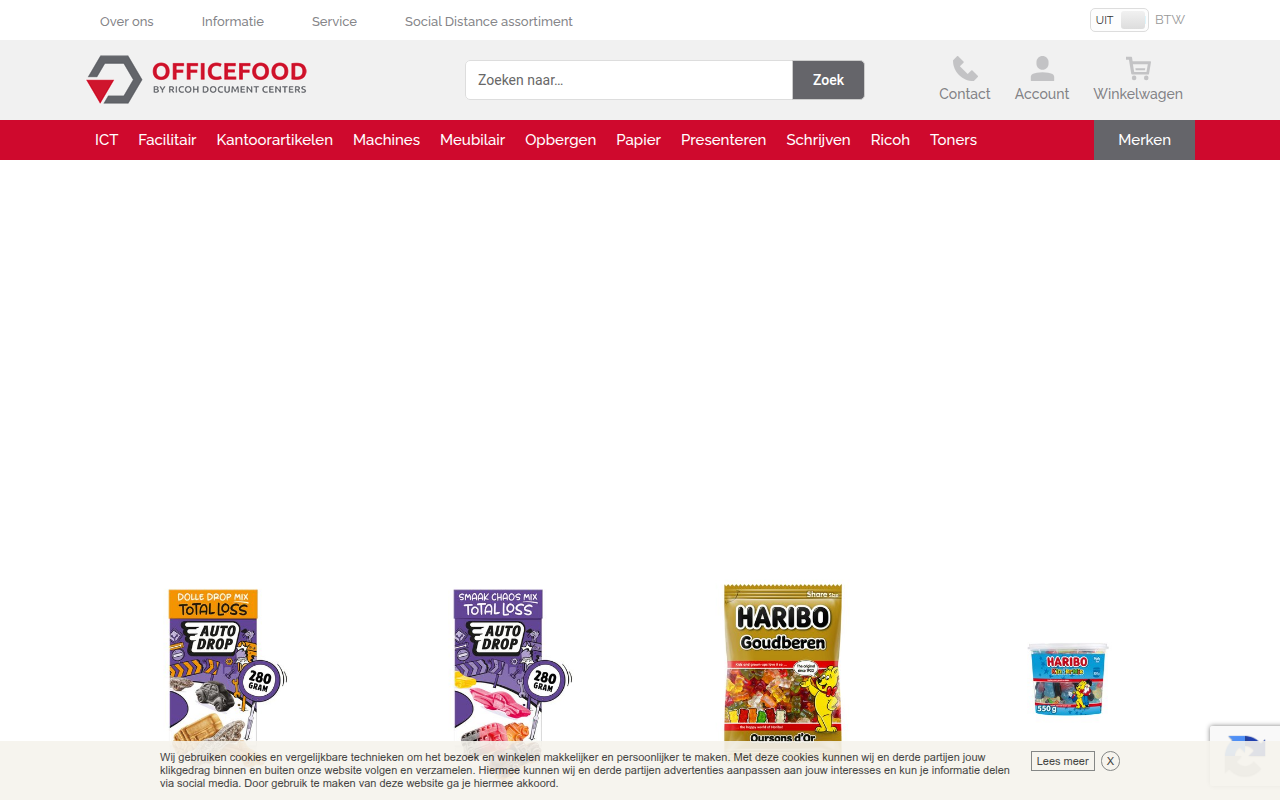 Screenshot van officefood.nl