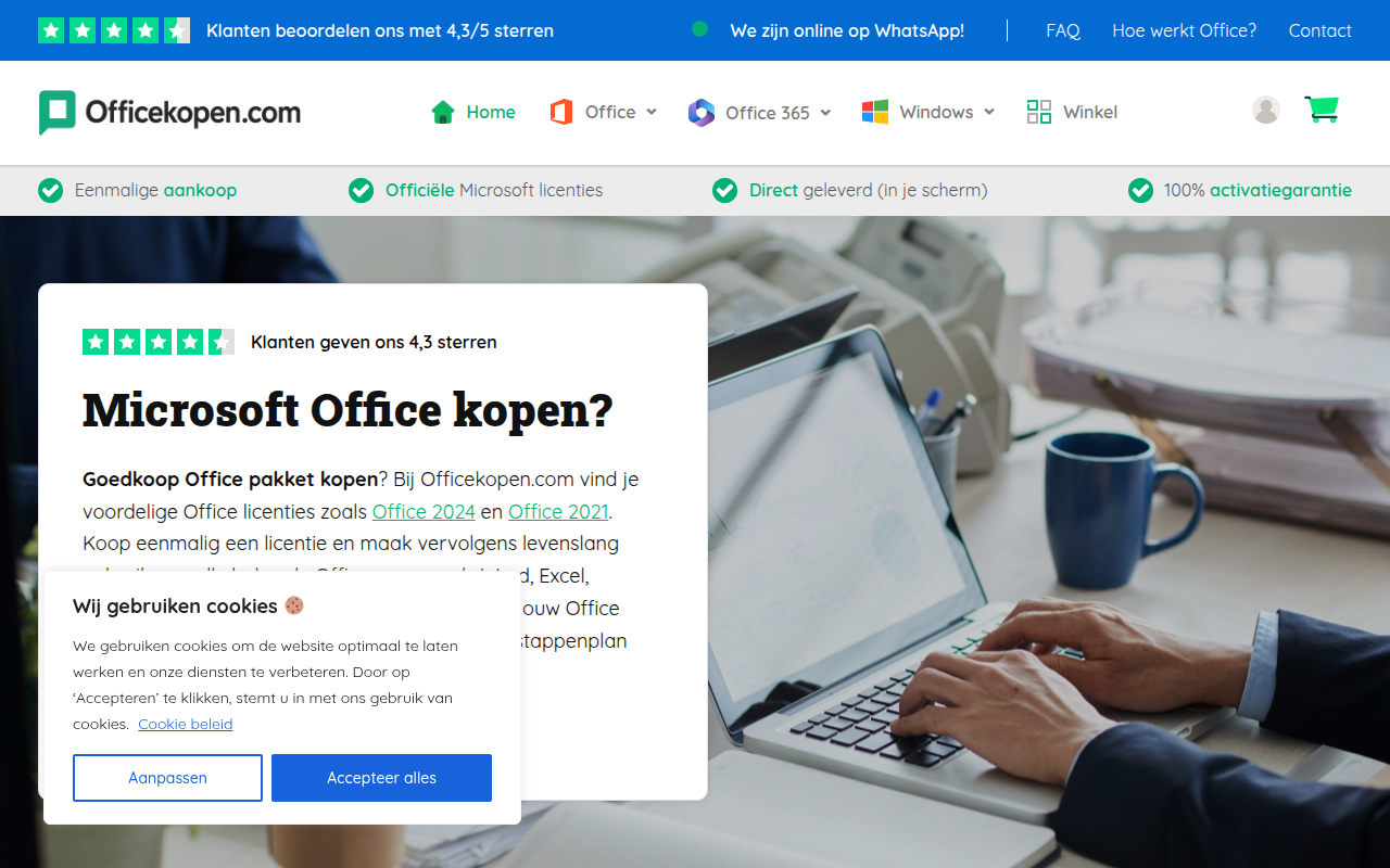 Screenshot van officekopen.com
