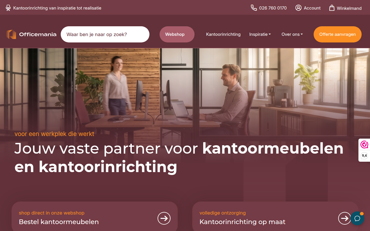 Screenshot van officemania.nl
