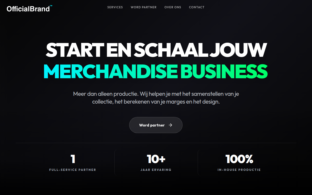Screenshot van officialbrand.nl