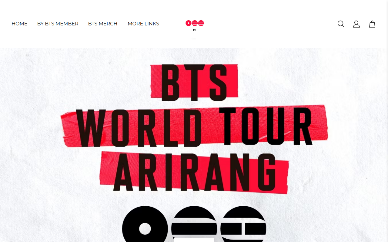 Screenshot van officialbtsshop.com