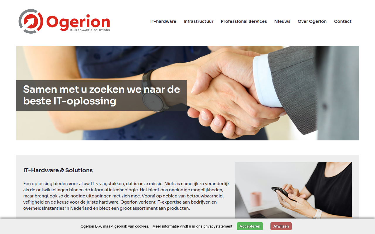 Screenshot van ogerion.nl