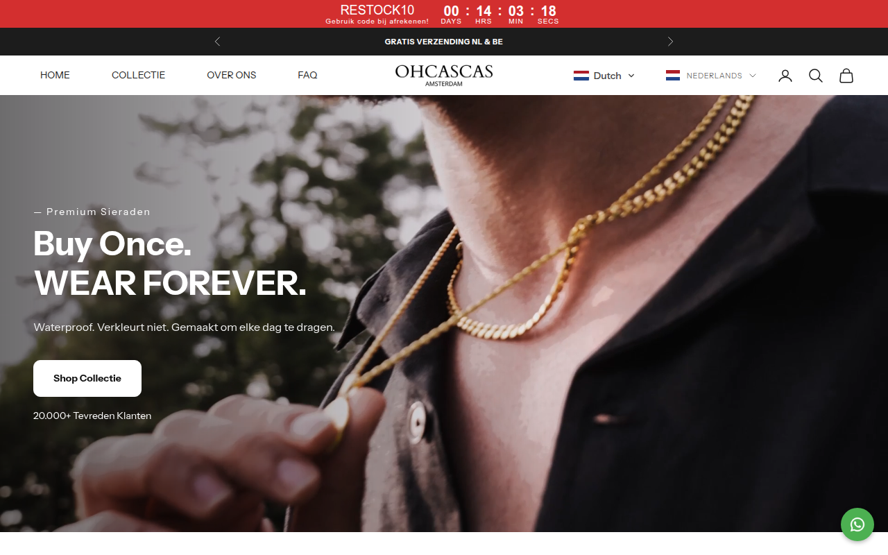Screenshot van ohcascas-amsterdam.com