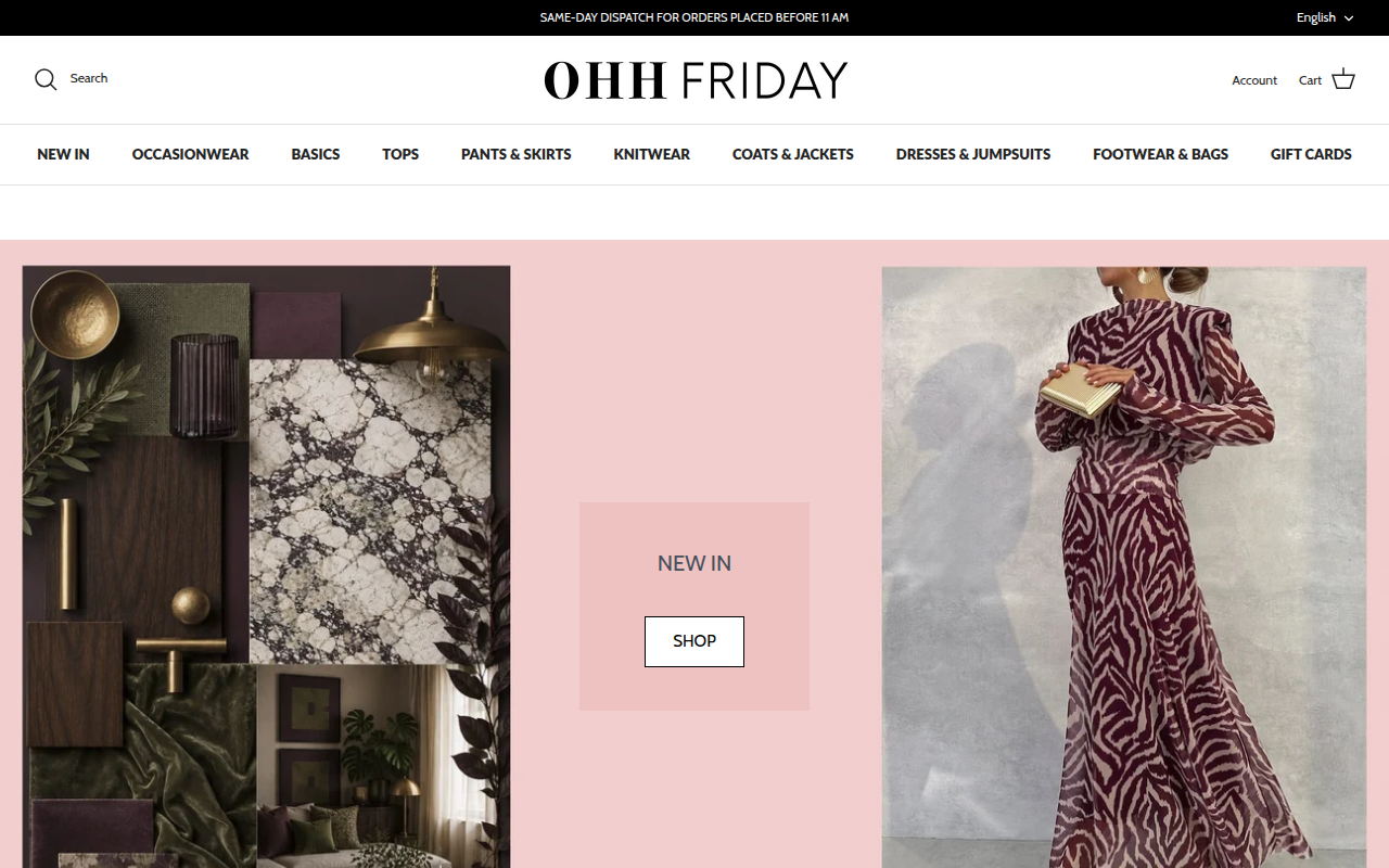 Screenshot van ohhfriday.com