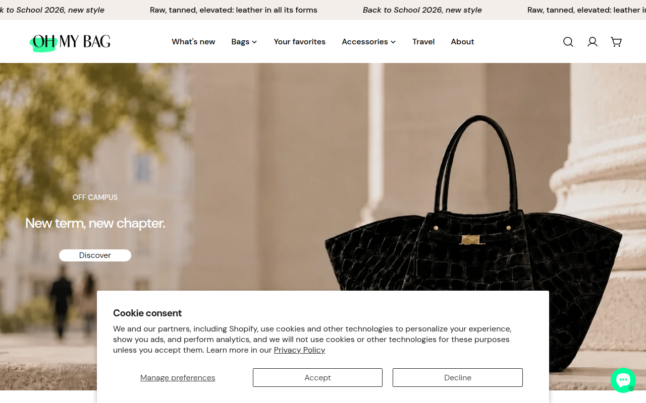 Screenshot van ohmybag.com