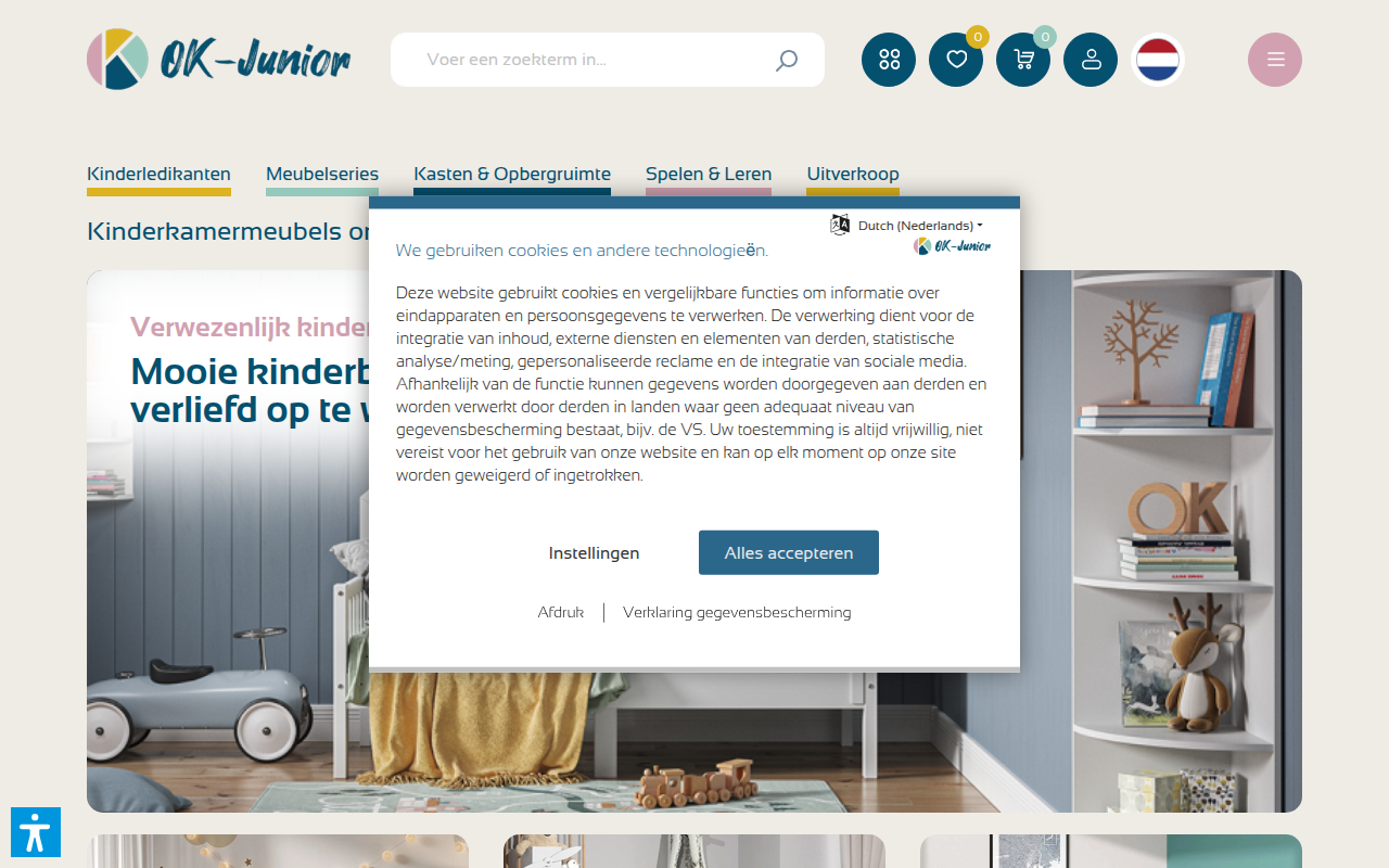 Screenshot van ok-junior.nl