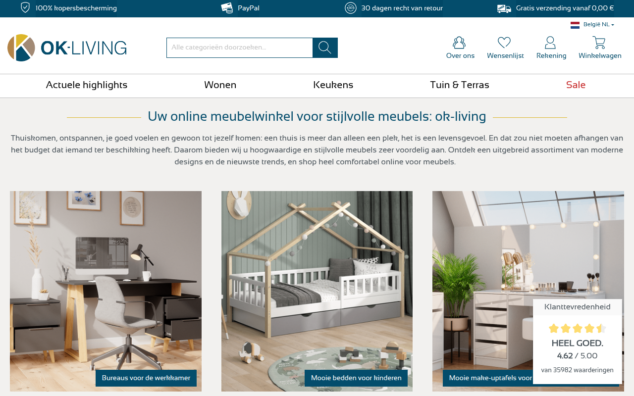 Screenshot van ok-living.be