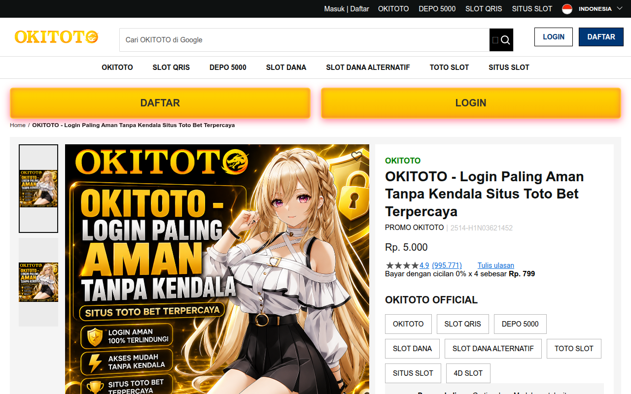 Screenshot van okitotologin.org