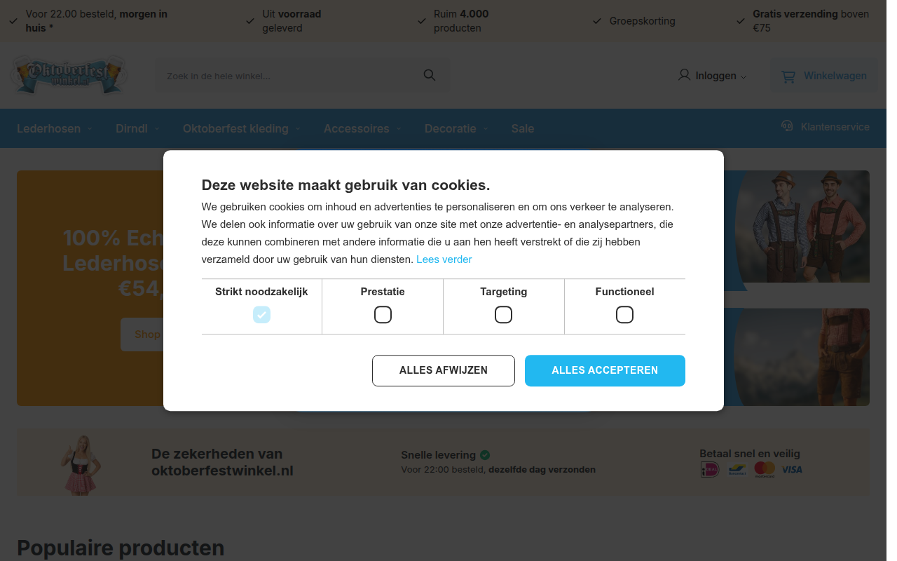 Screenshot van oktoberfestwinkel.nl
