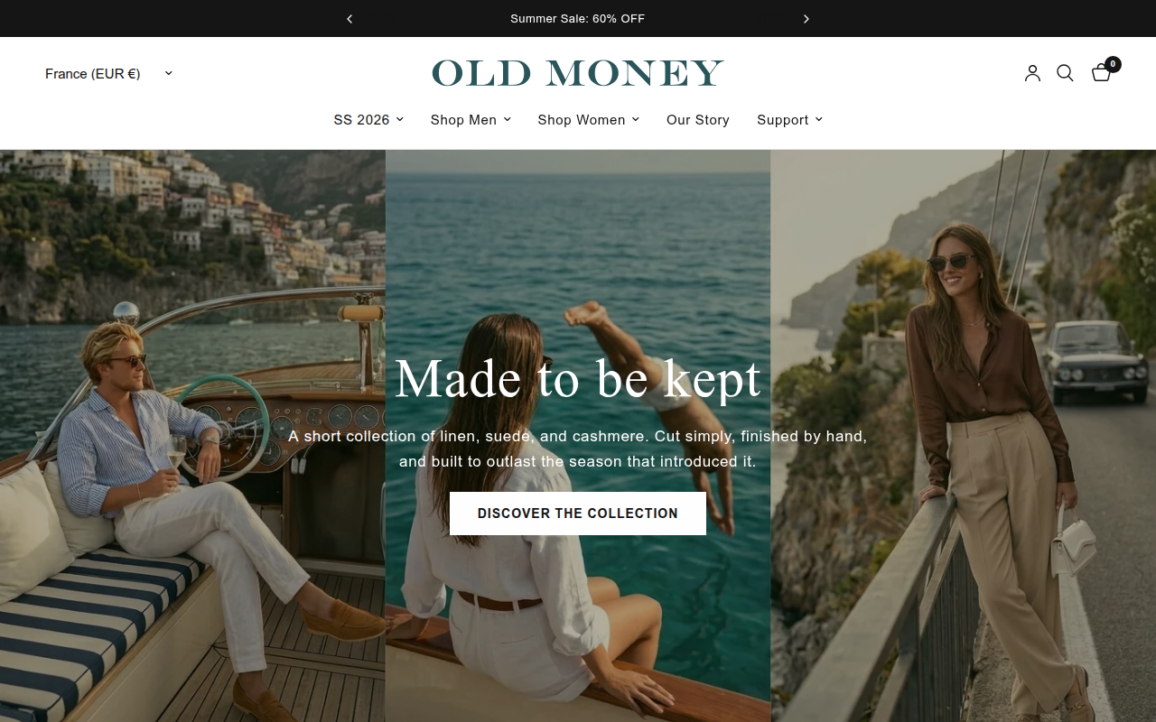 Screenshot van old-money.com