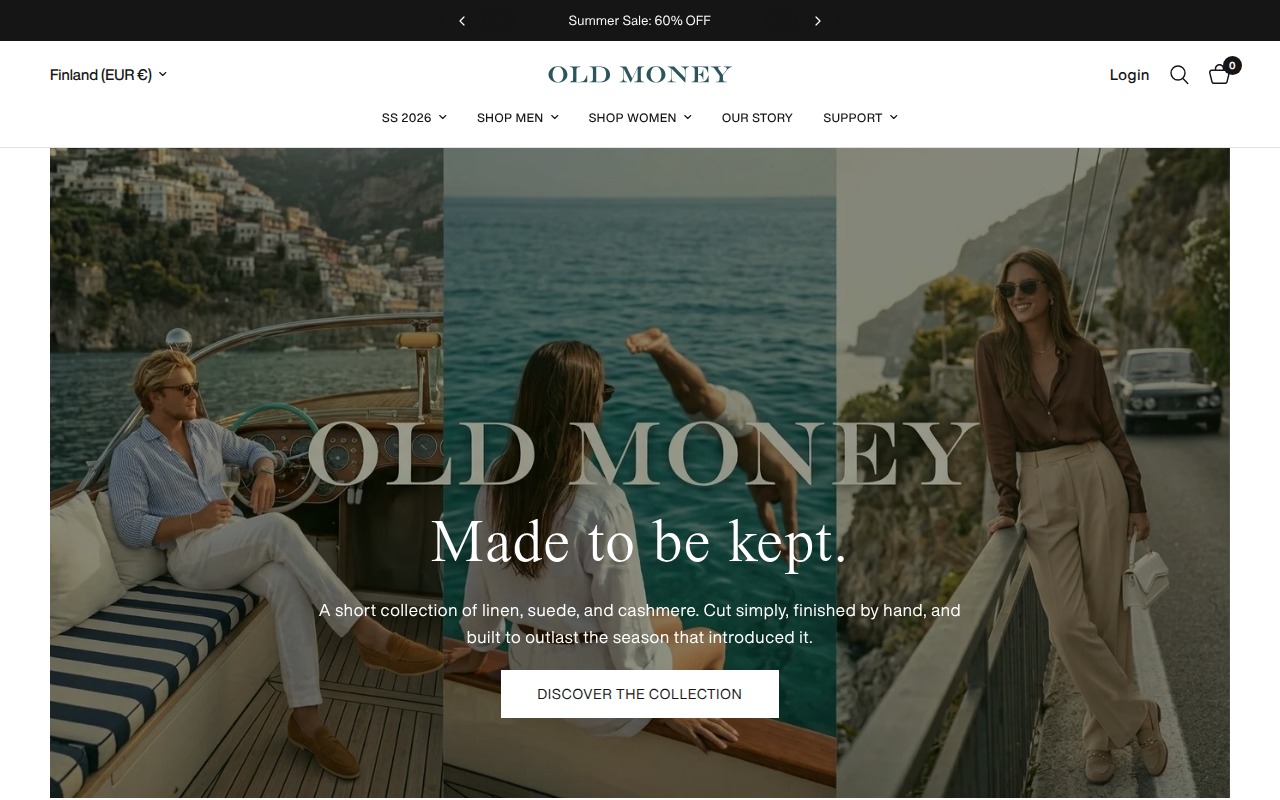 Screenshot van old-money.nl