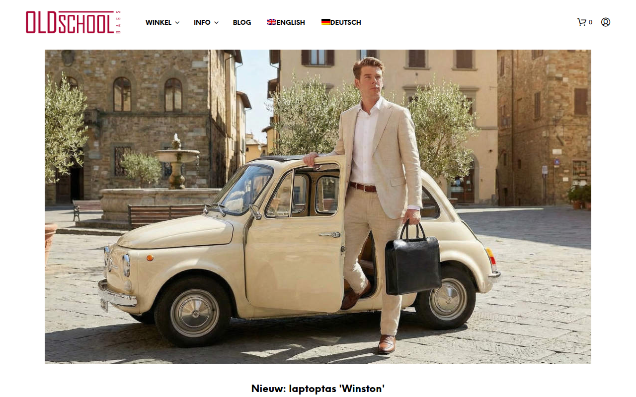 Screenshot van oldschoolbags.nl