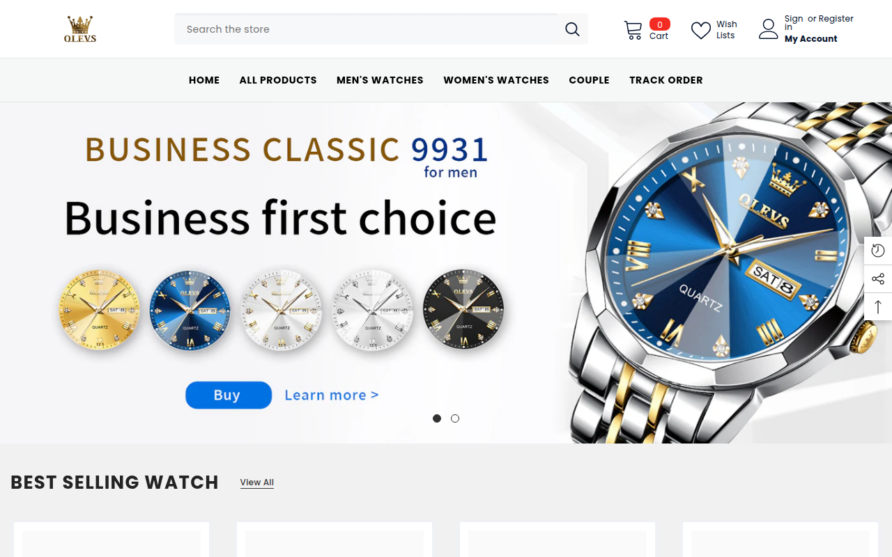 Screenshot van olevs.com