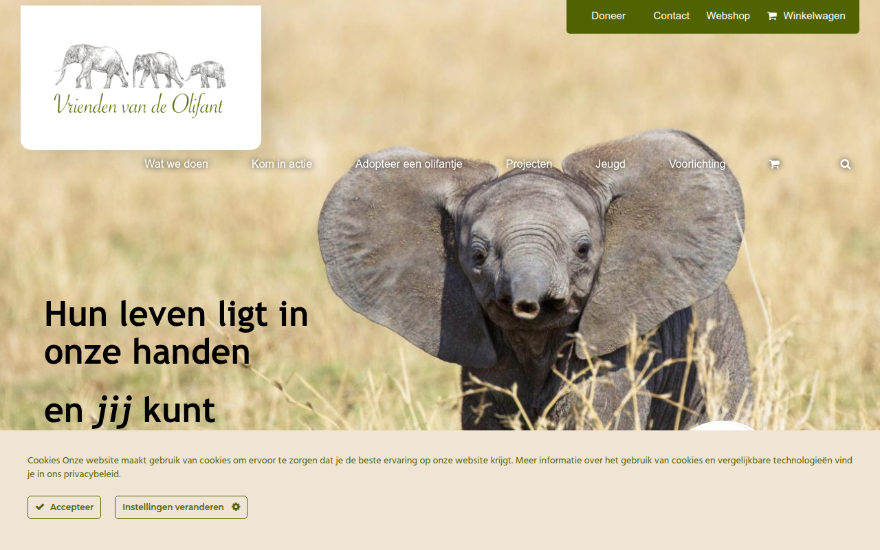 Screenshot van olifanten.org