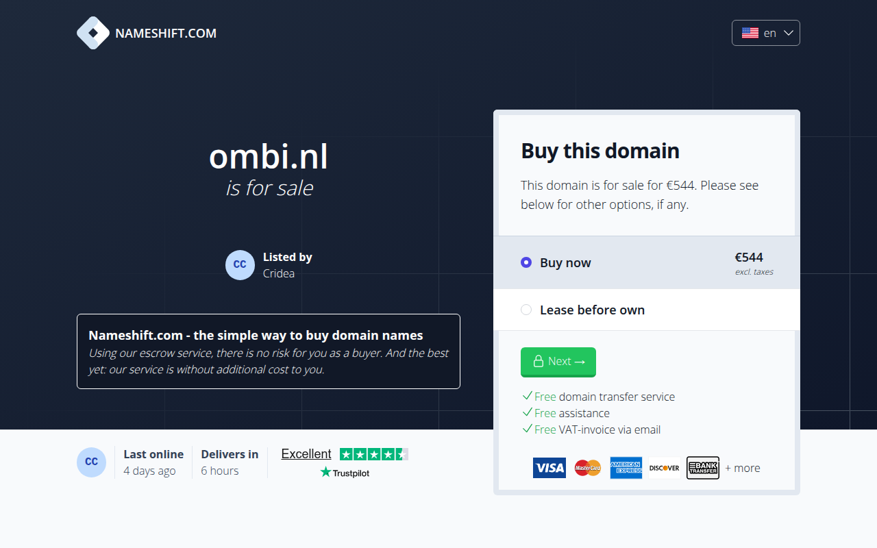 Screenshot van ombi.nl