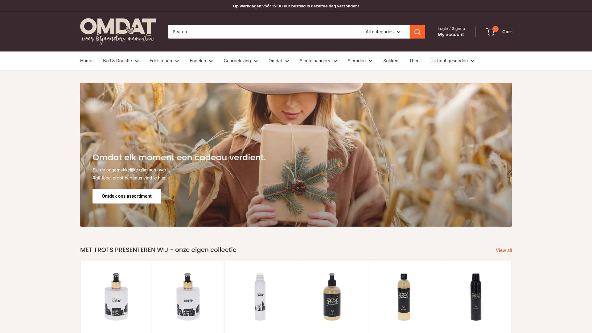 Screenshot van omdat-uden.nl