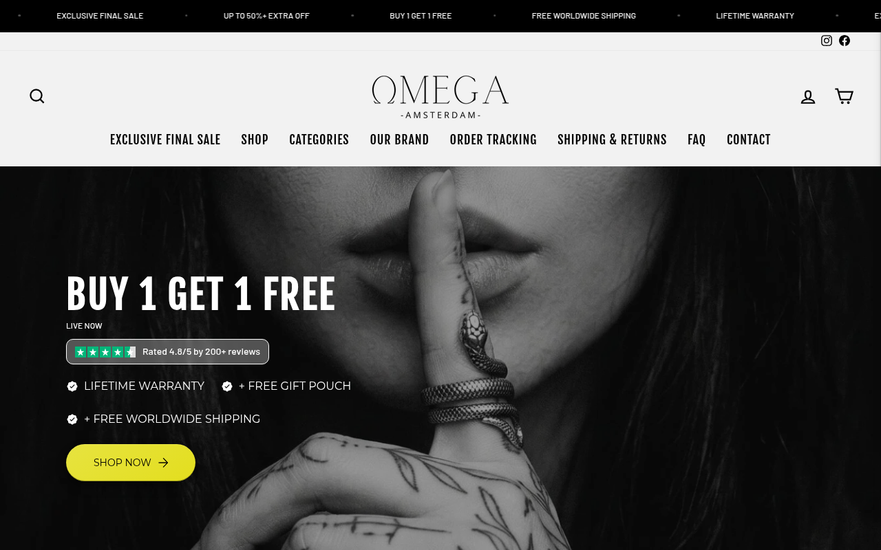 Screenshot van omega-amsterdam.com