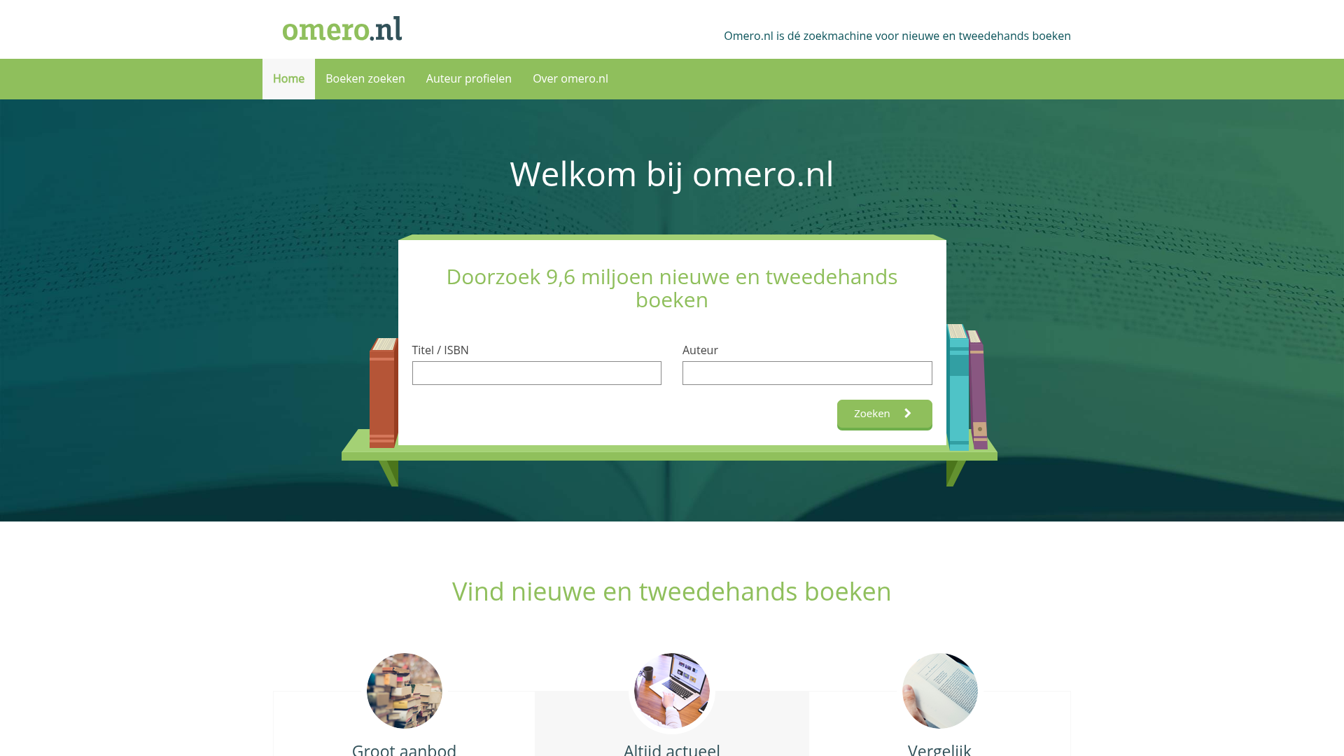 Screenshot van omero.nl