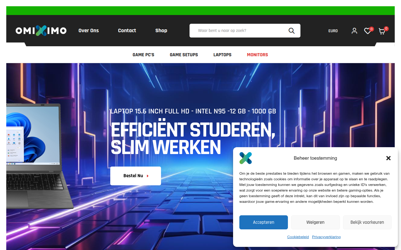 Screenshot van omiximo.nl