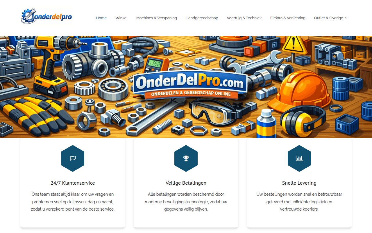 Screenshot van onderdelpro.com