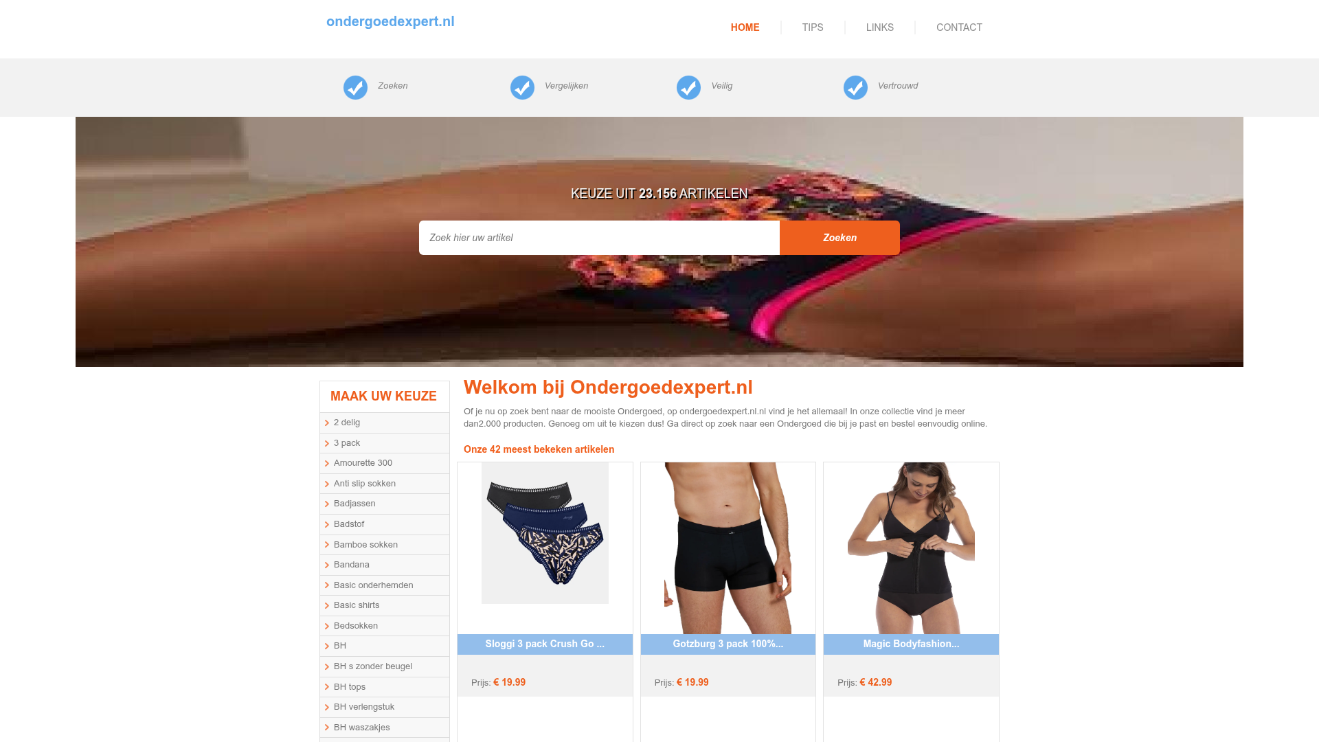Screenshot van ondergoedexpert.nl