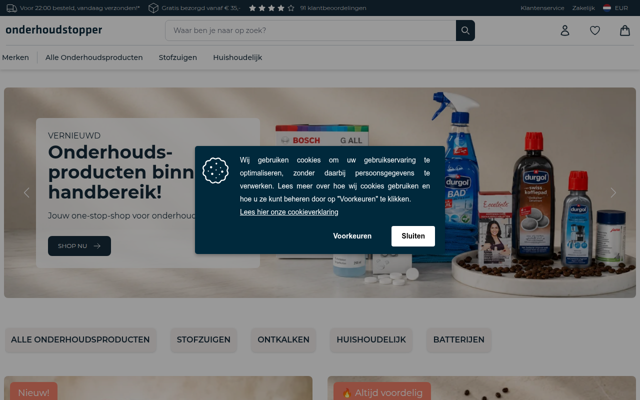 Screenshot van onderhoudstopper.nl