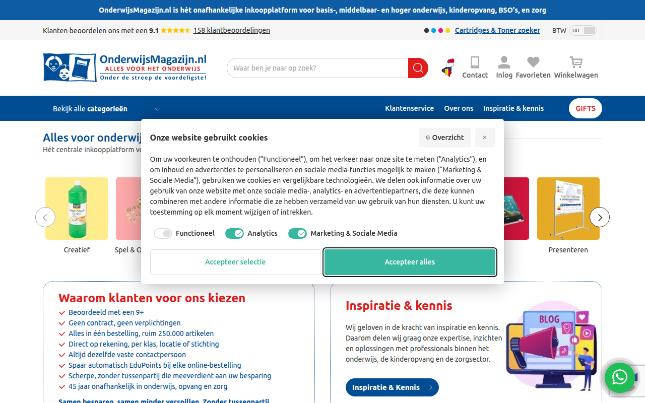 Screenshot van onderwijsmagazijn.nl