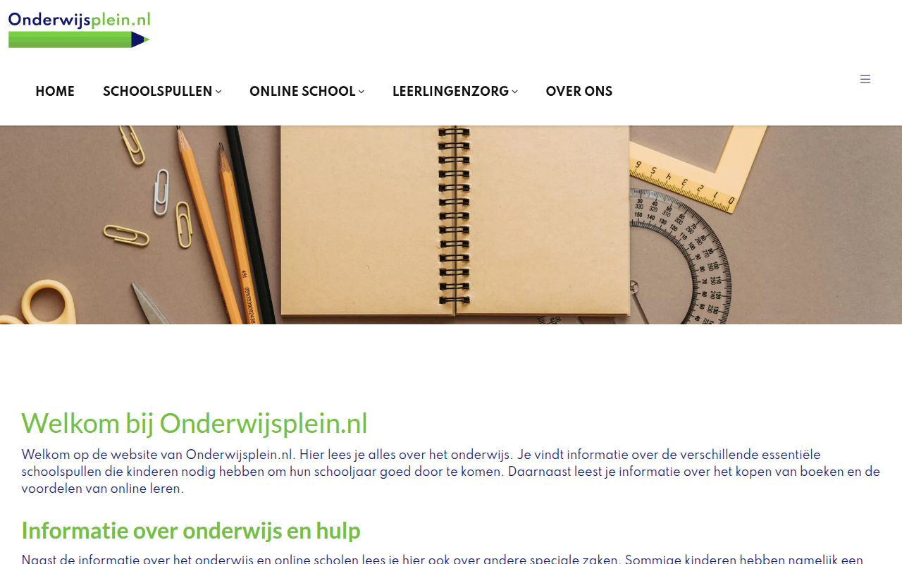 Screenshot van onderwijsplein.nl