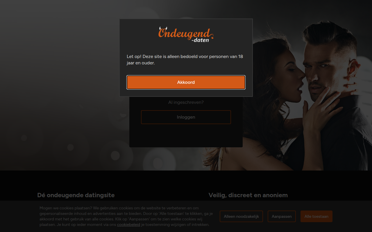 Screenshot van ondeugend-daten.be