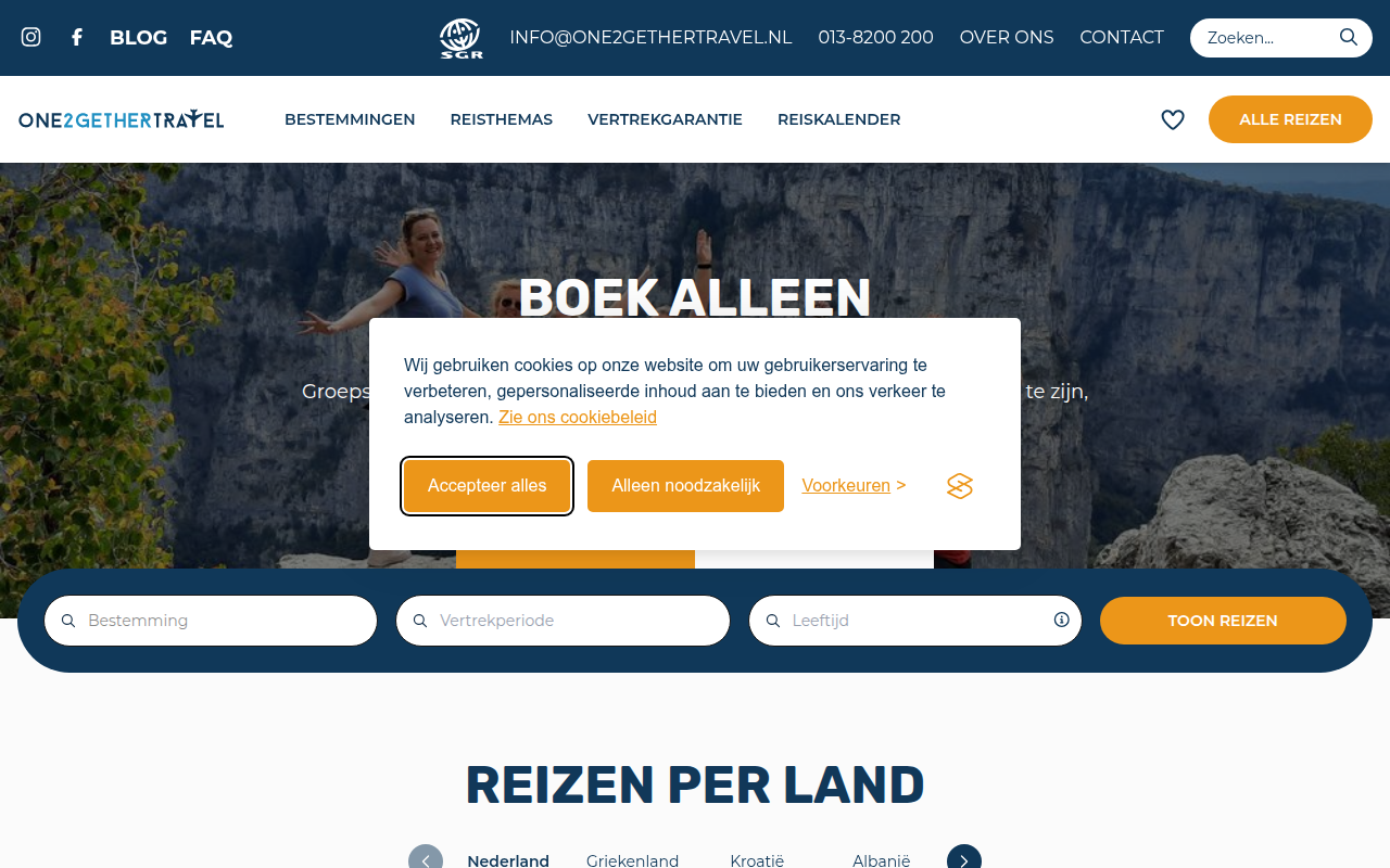 Screenshot van one2gethertravel.nl