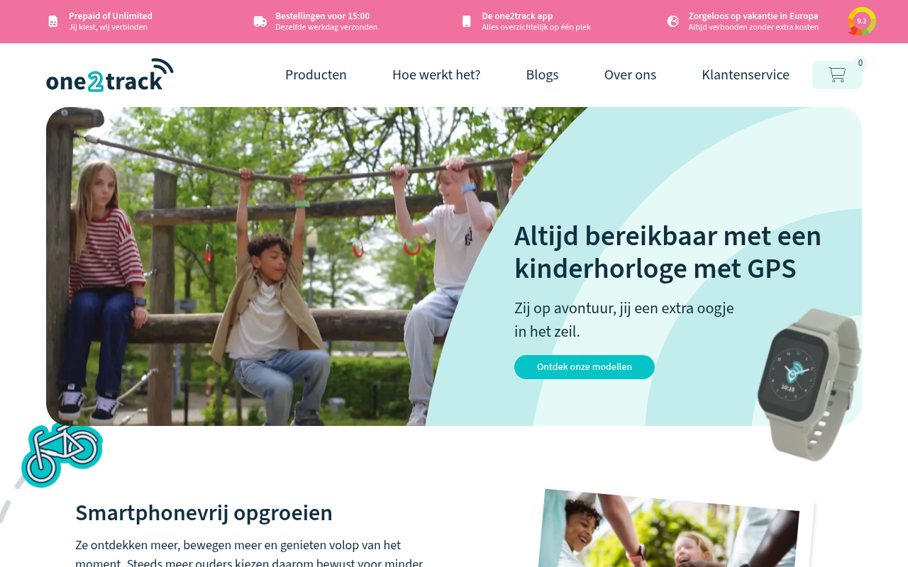 Screenshot van one2track.nl