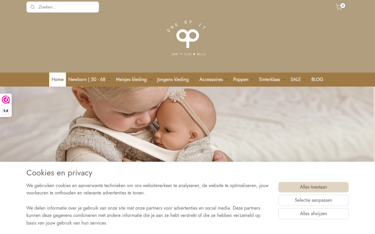 Screenshot van oneofit.nl