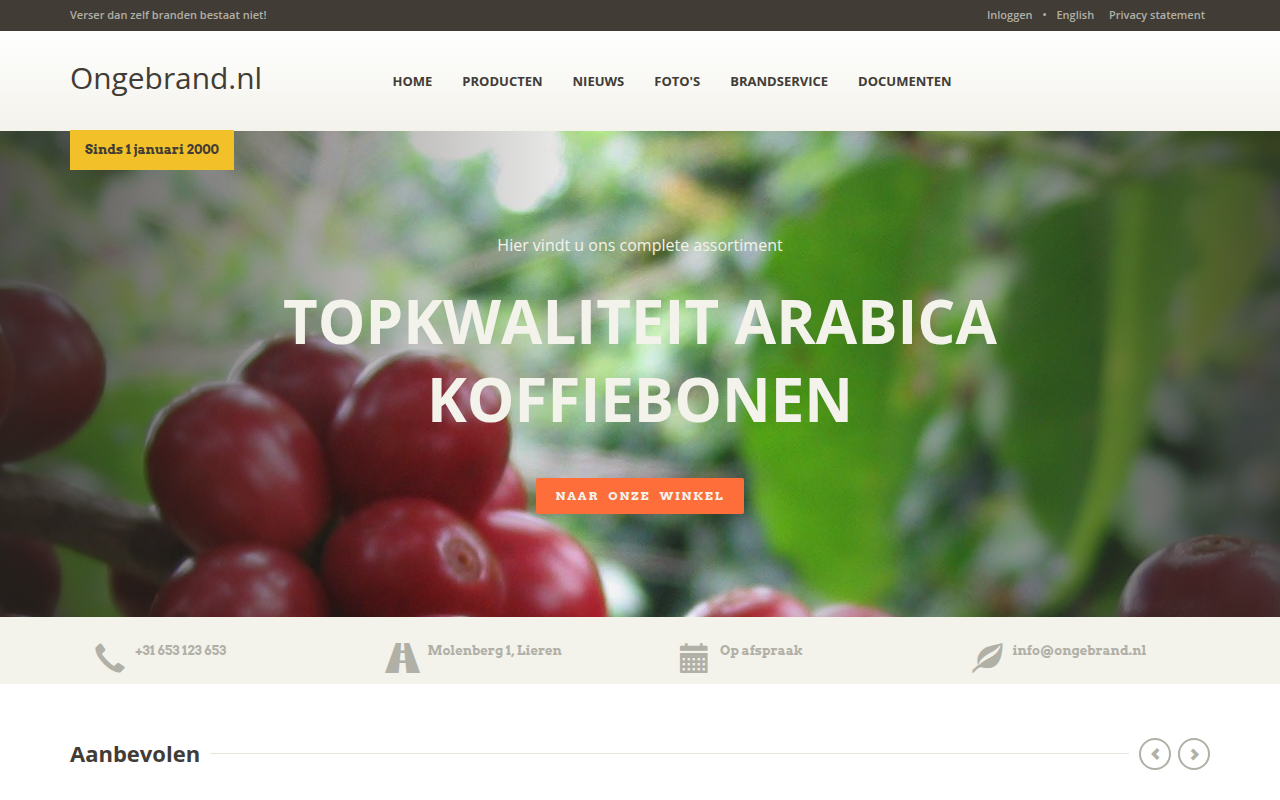 Screenshot van ongebrand.nl