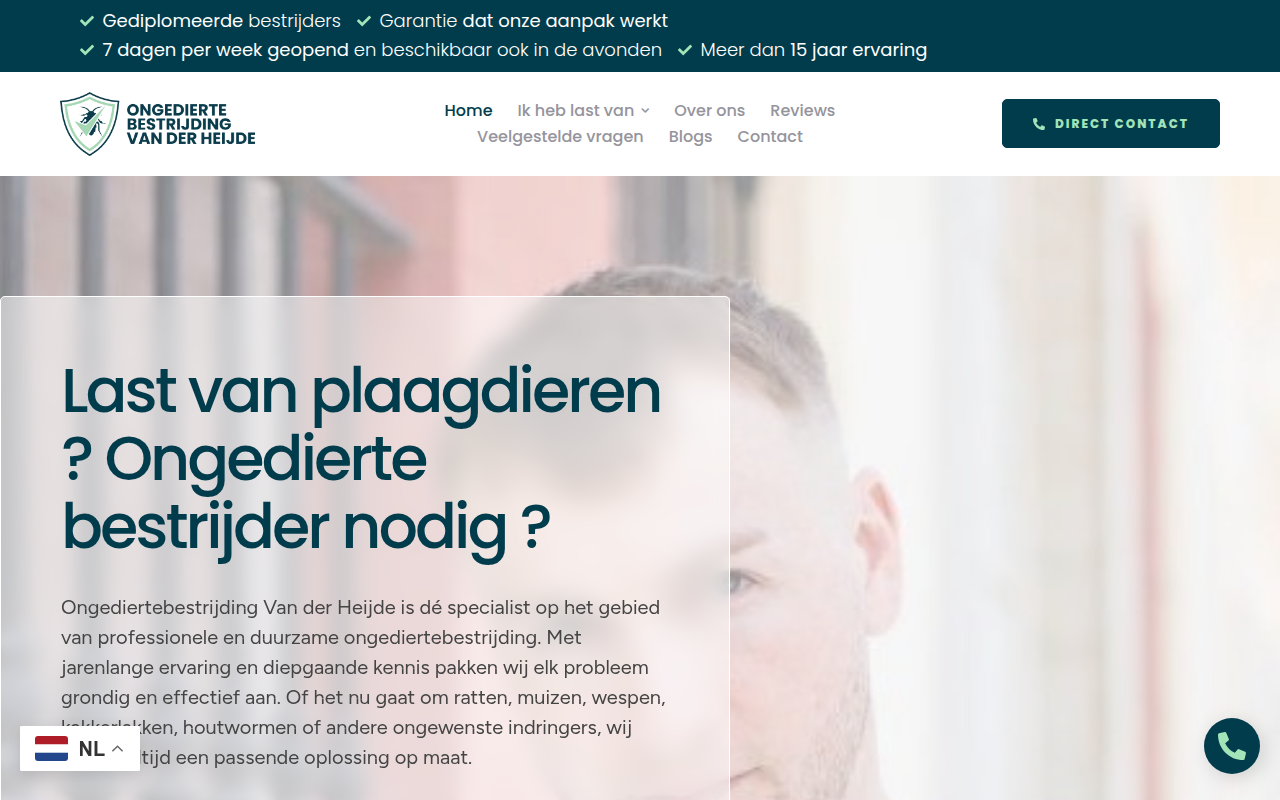 Screenshot van ongediertebestrijding-vanderheijde.nl