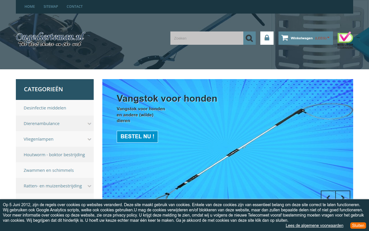 Screenshot van ongedierteman.nl