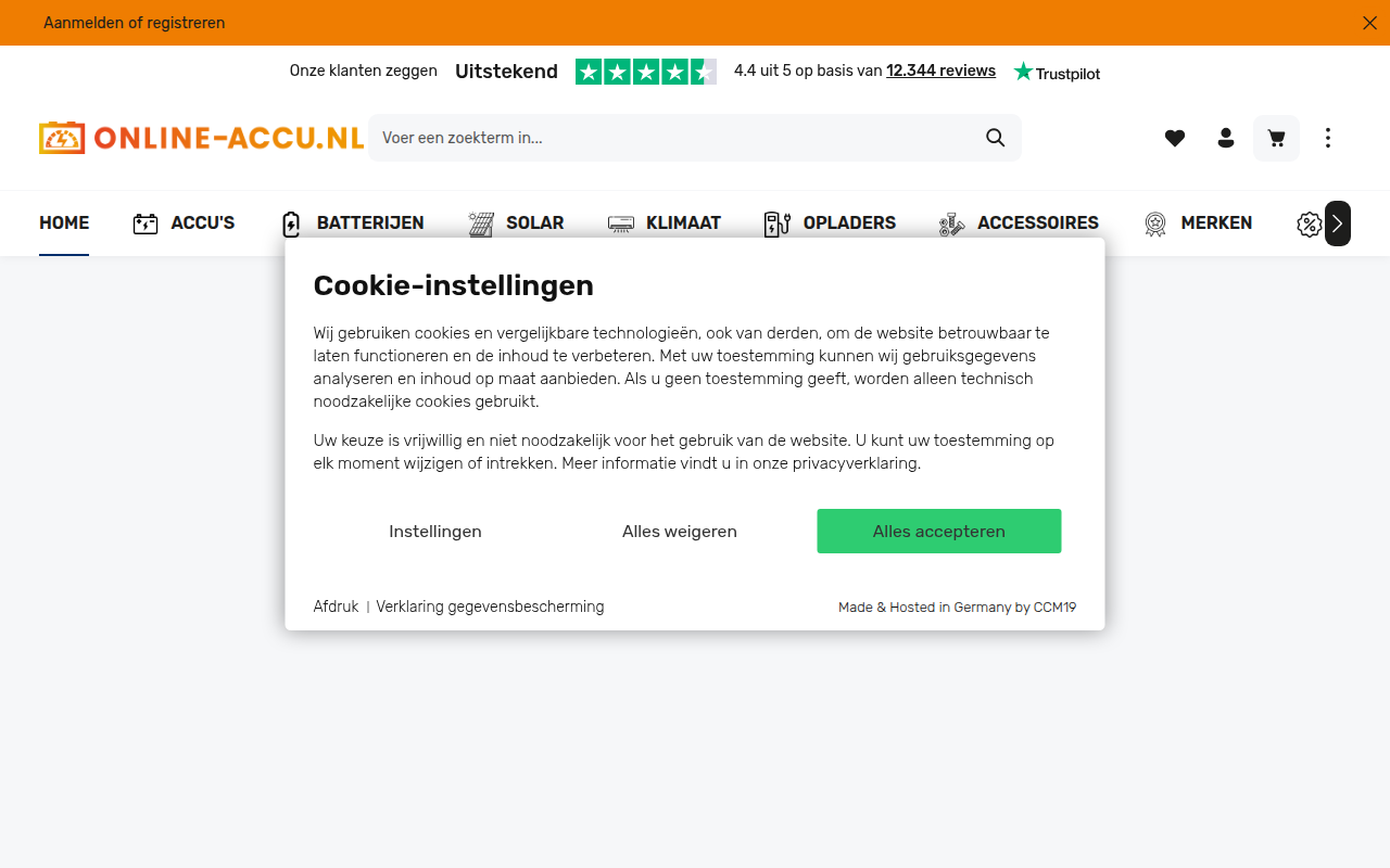 Screenshot van online-accu.nl