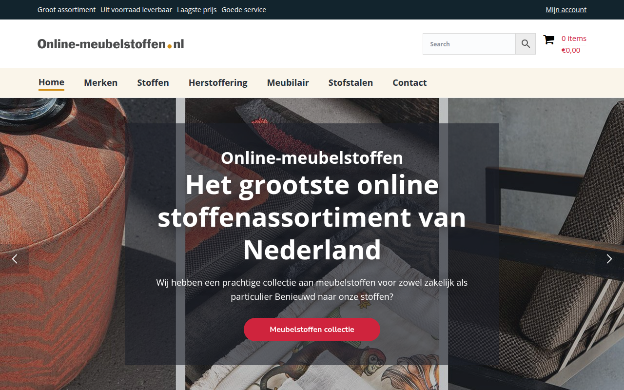 Screenshot van online-meubelstoffen.nl