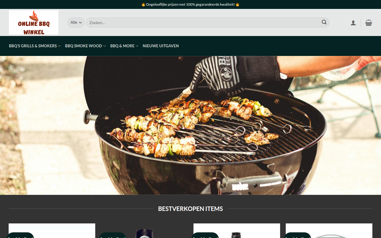 Screenshot van onlinebbqwinkel.com