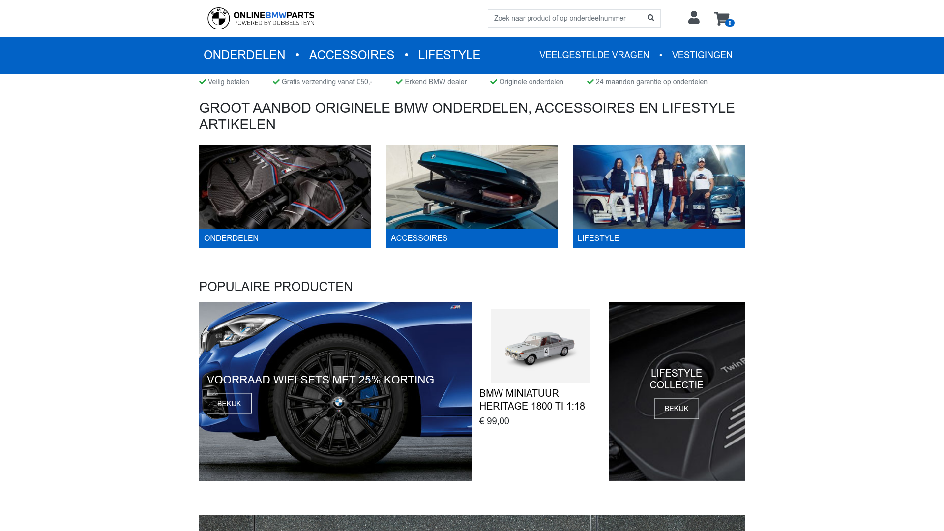 Screenshot van onlinebmwparts.nl