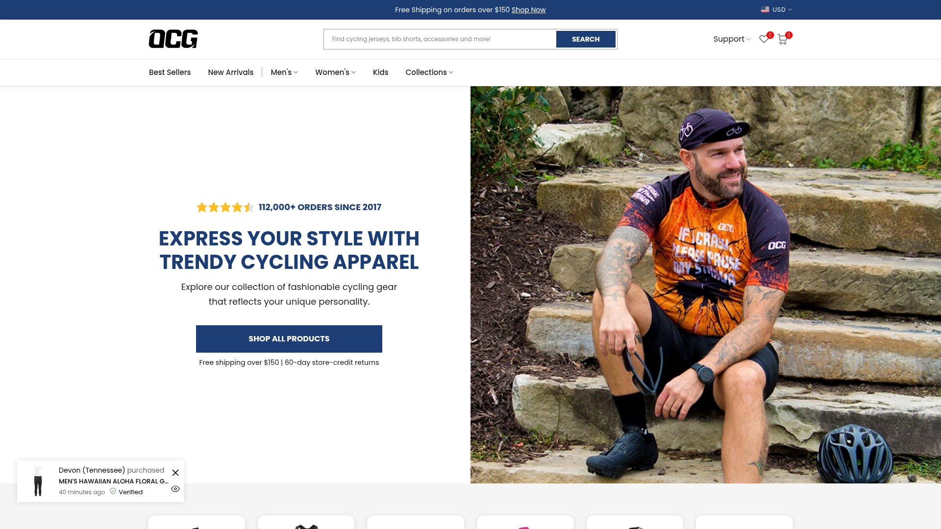 Screenshot van onlinecyclinggear.com