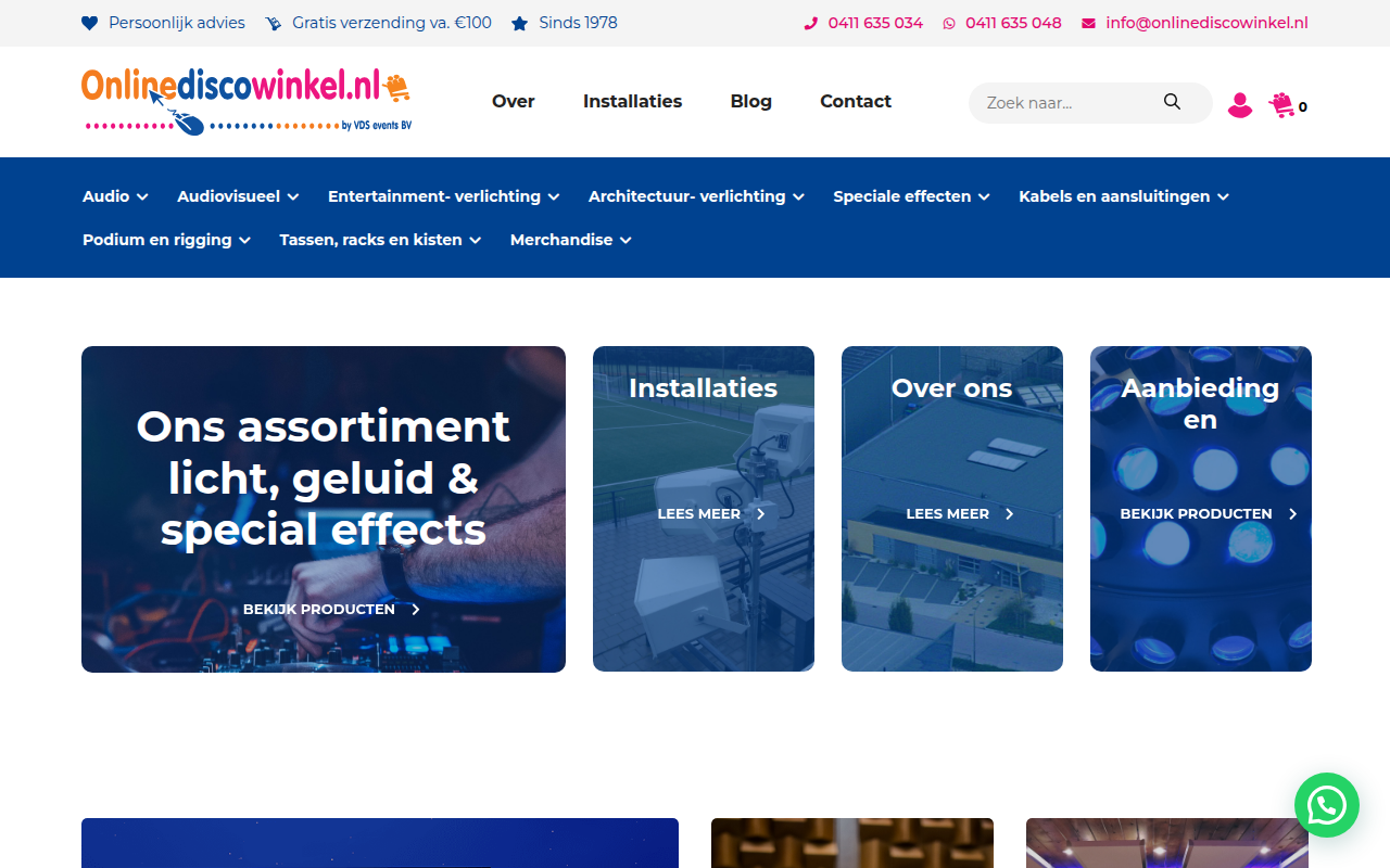 Screenshot van onlinediscowinkel.nl