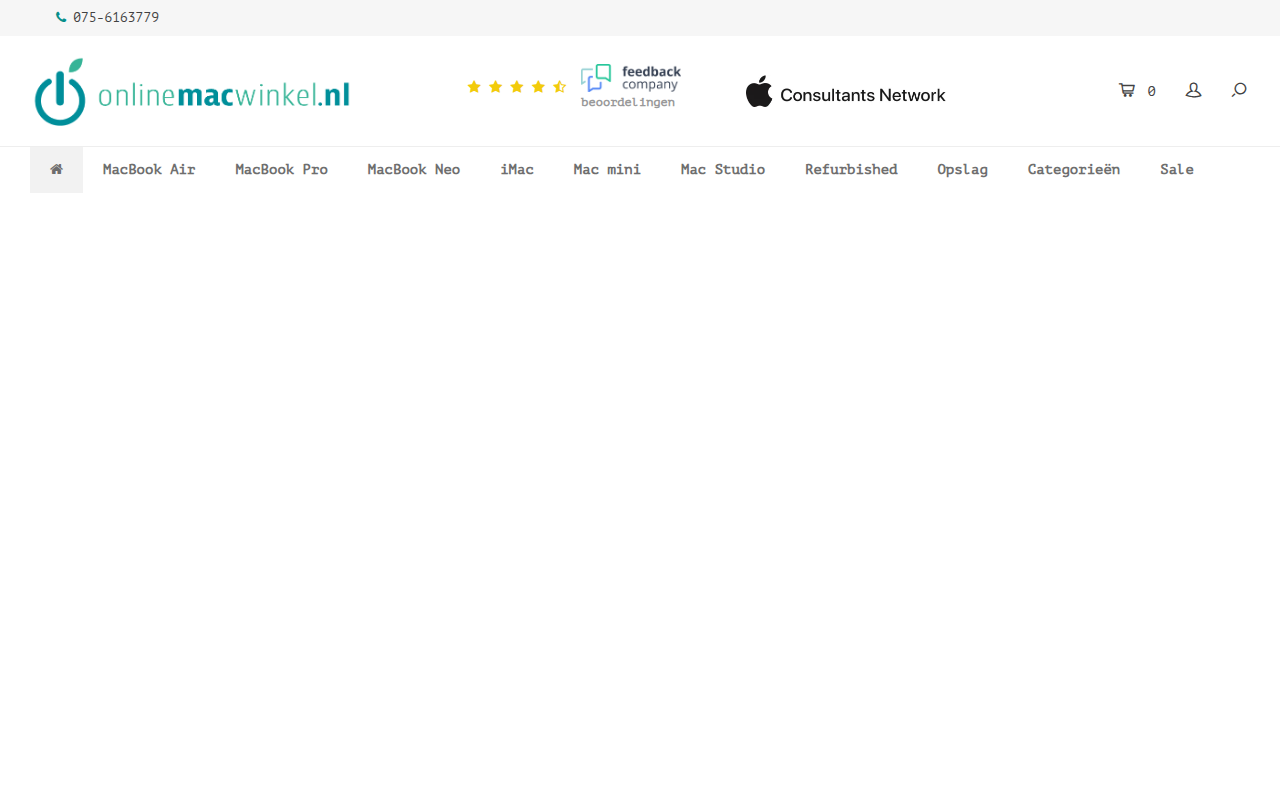 Screenshot van onlinemacwinkel.nl